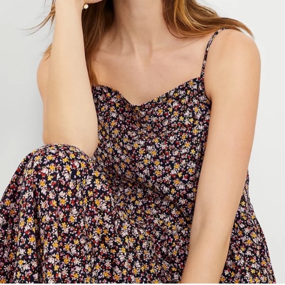 Ann Taylor Floral Strappy Tiered Maxi Dress